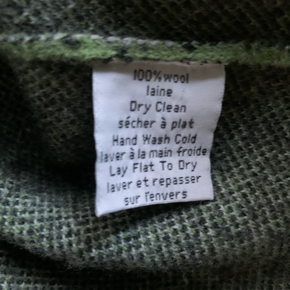 Neve Fair Isle Wool Sweater Womens S Green Black Nordic Knit Double Zip Cardigan - Picture 8 of 13